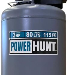 Compresor Vertical 80 Litros Kit 3hp Powerhunt 2 manometros Comphkit80l 115 Psi Color Gris Oscuro Fase Eléctrica Monofásica