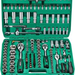 Juego de Herramientas Mecánicas y Llave de Vaso Cromadas Plata de 172 Piezas Stanew