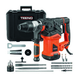 TEENO Rotomartillo Cincelador, 1500W 110V 32G Perforador Sds, Mango ajustable de 360°